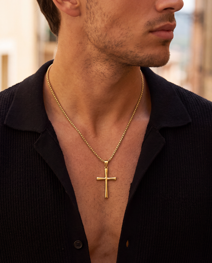 COLLIER CROIX ÉPURE | DORÉ