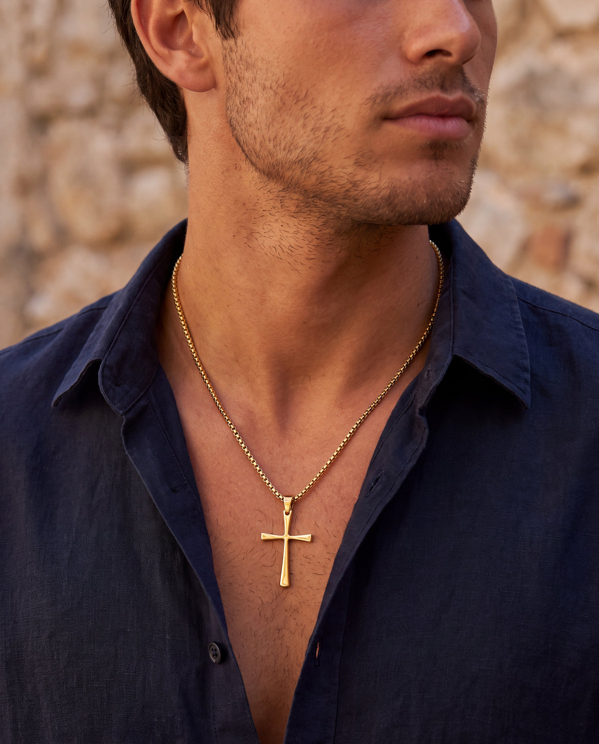COLLIER CROIX ÉPURE | DORÉ