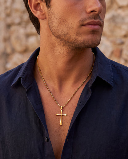 COLLIER CROIX ÉPURE | DORÉ