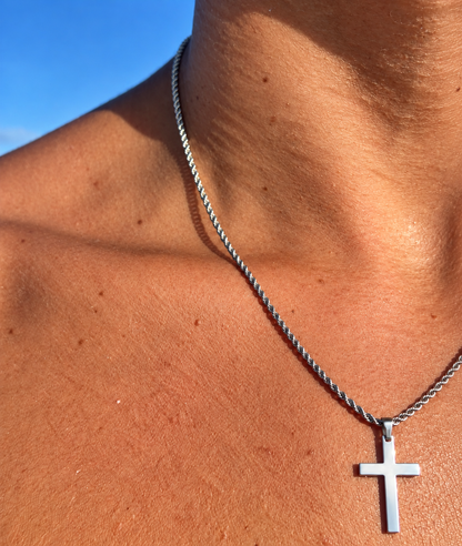 Collier Croix Azur Argent