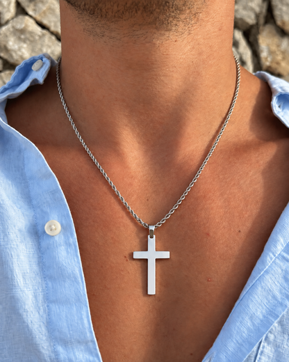Collier Croix Azur Argent